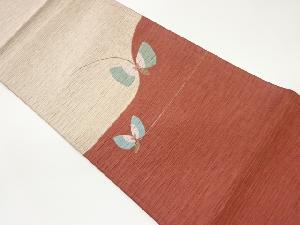 ふくれ織蝶模様織出し袋帯